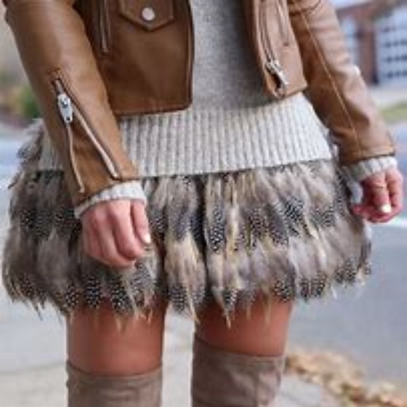 Alice + Olivia Dresses & Skirts - Alice + Olivia Cina Feather Mini Skirt